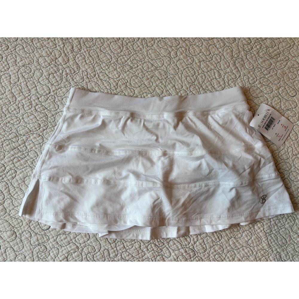 Sofibella UV‎ Colors 12" Skort White Medium UPF 50 Tennis Golf